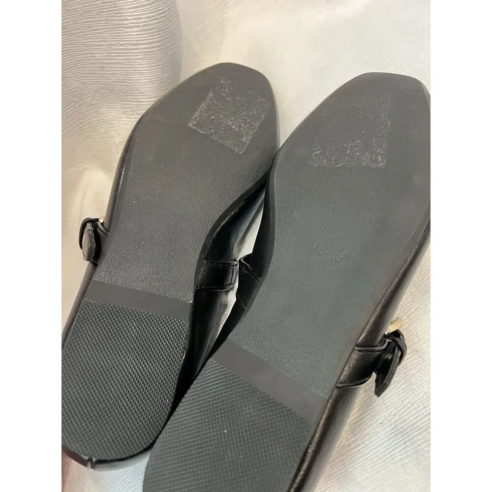 Dolce Vita Women’s Mary Jane Buckle Flats Square Toe Black 10 - Picture 8 of 9